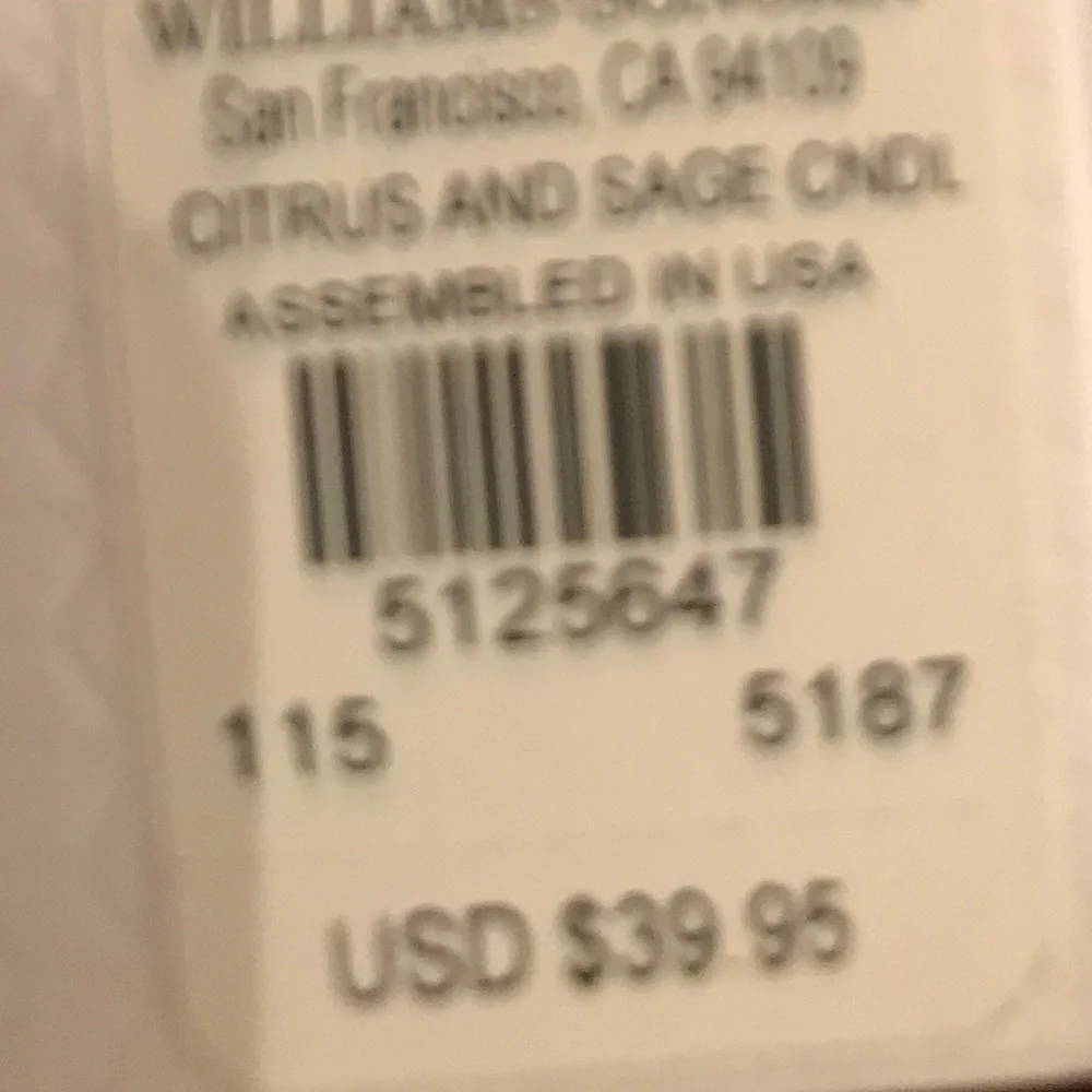 Williams Sonoma Citrus & Safe Scented Candle